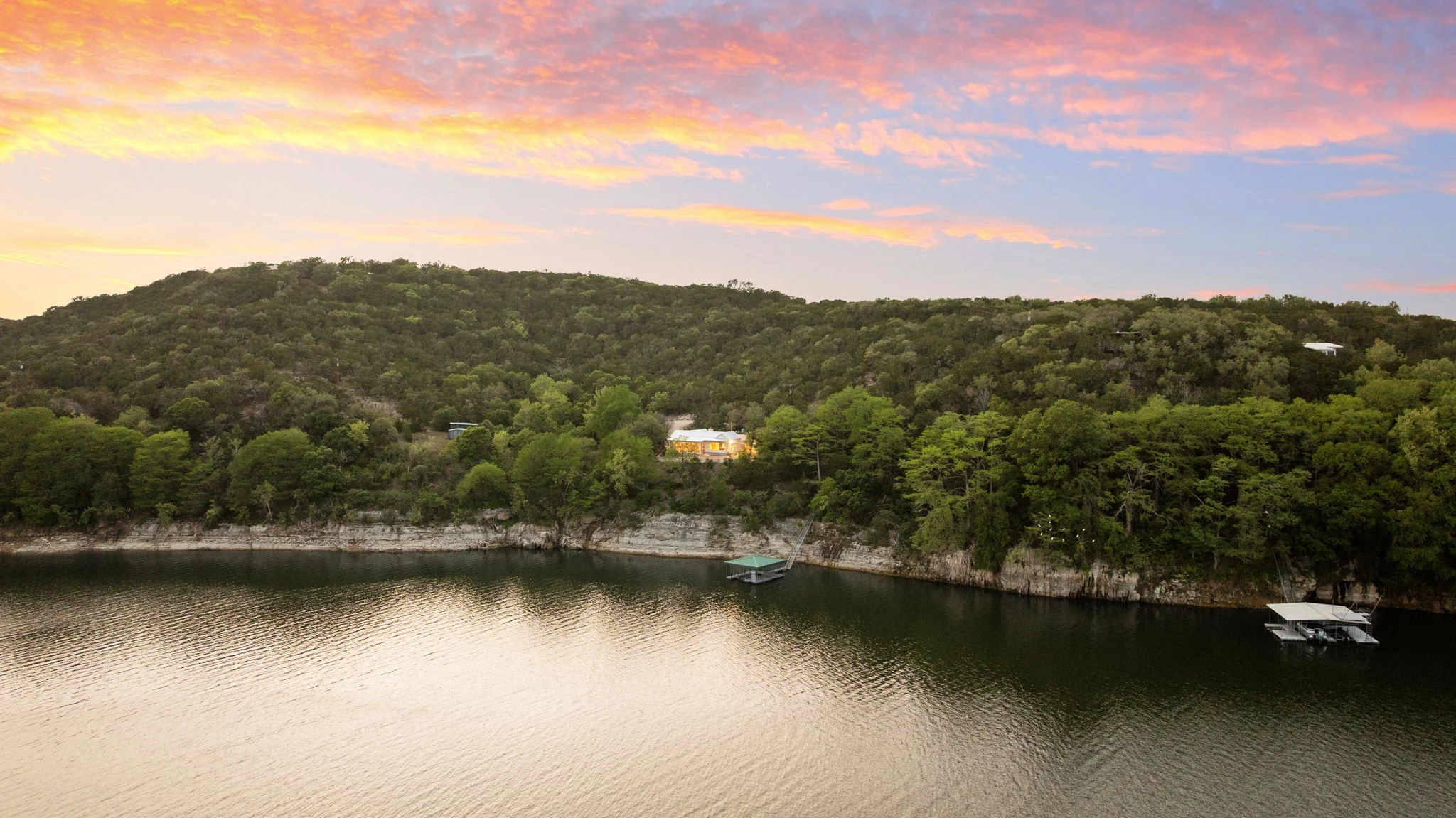Lake Travis and the surrounding Central Texas landscape